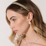 Elaine Stud Skinny Headband in Champagne