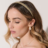 Elaine Stud Skinny Headband in Champagne