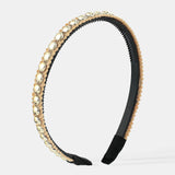 Elaine Stud Skinny Headband in Champagne