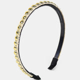 Elaine Stud Skinny Headband in White