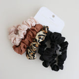 Leopard Mini Scrunchies 5 Pack Set