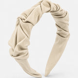 Caroline Ruched Satin Headband in Cream
