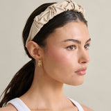 Caroline Ruched Headband in Cream