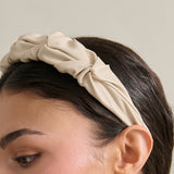Caroline Ruched Headband in Cream