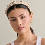 Caroline Ruched Headband in Cream