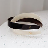 Adina Glossy Resin Headband in Brown