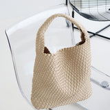 L&S Woven Shoulder Bag in Beige