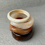 Angular Cuff Bangle in Brown