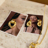 Large Knotted 18K Gold Plated Earrings