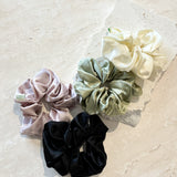 Lustre & Sage Silk Scrunchie in Sage