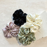 Lustre & Sage Silk Scrunchie in Sage