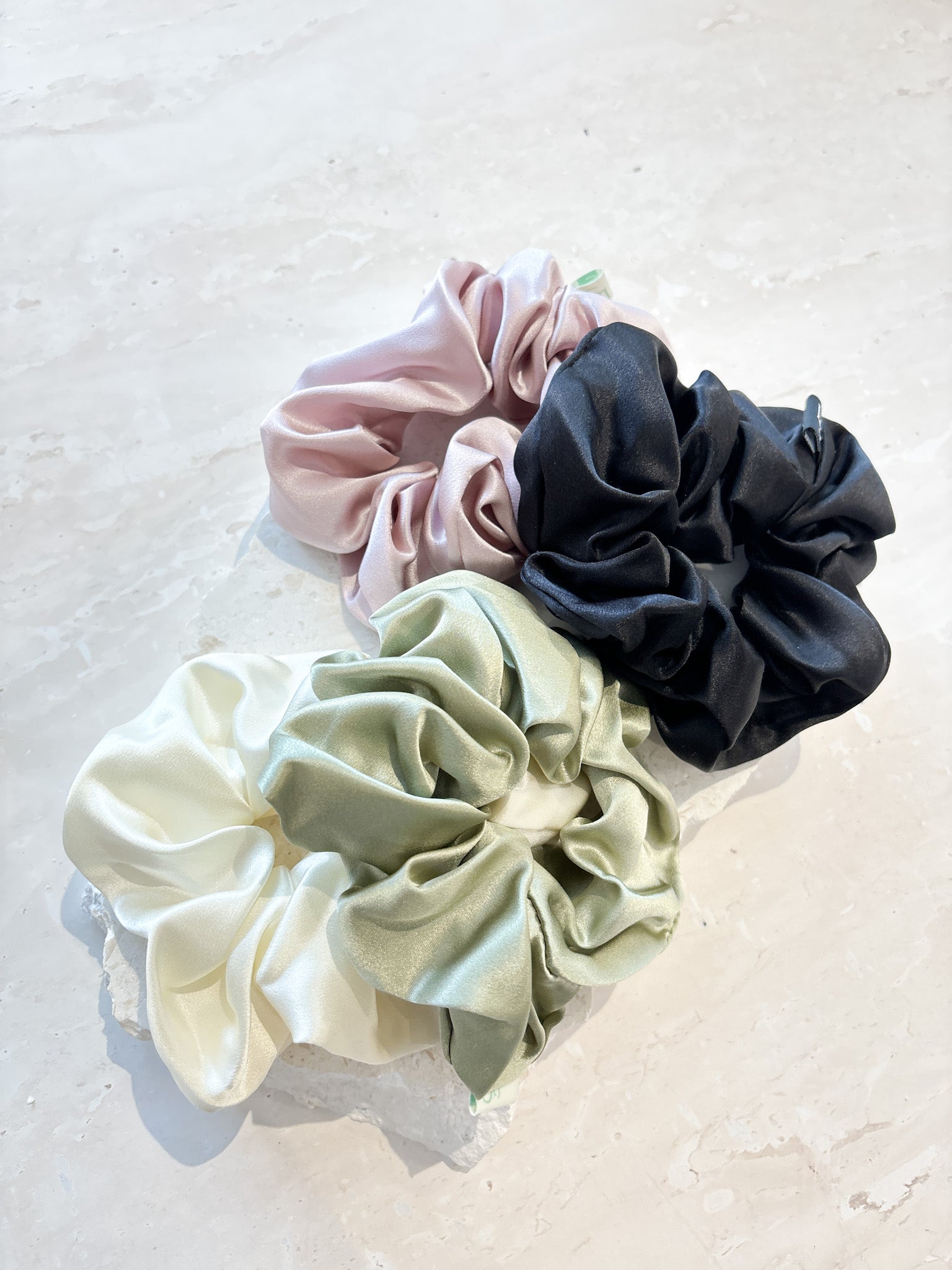 Lustre & Sage Silk Scrunchie in Pink