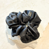 Lustre & Sage Silk Scrunchie in Black