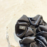 Lustre & Sage Silk Scrunchie in Black