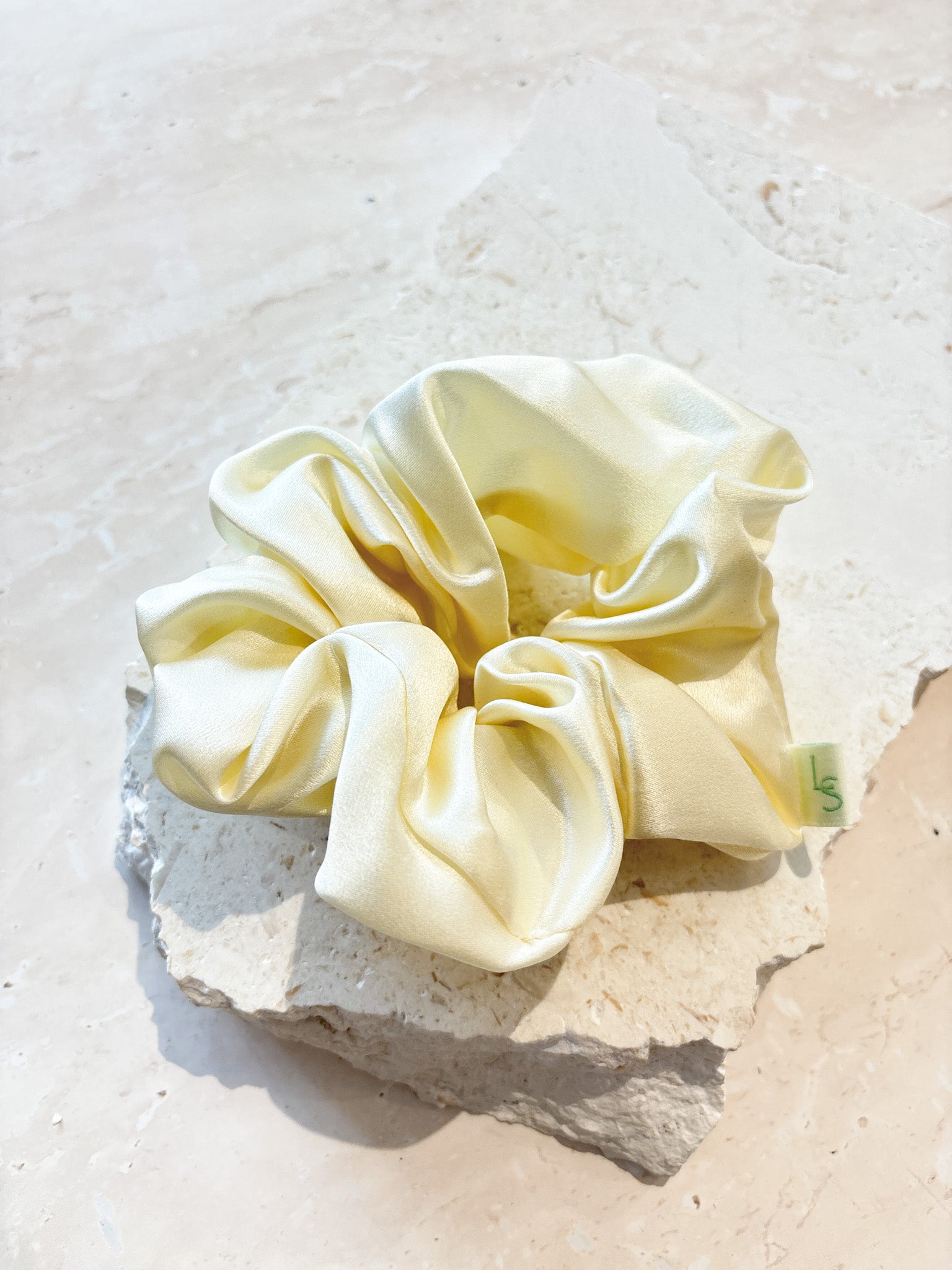 Lustre & Sage Silk Scrunchie in Cream