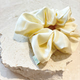 Lustre & Sage Silk Scrunchie in Cream