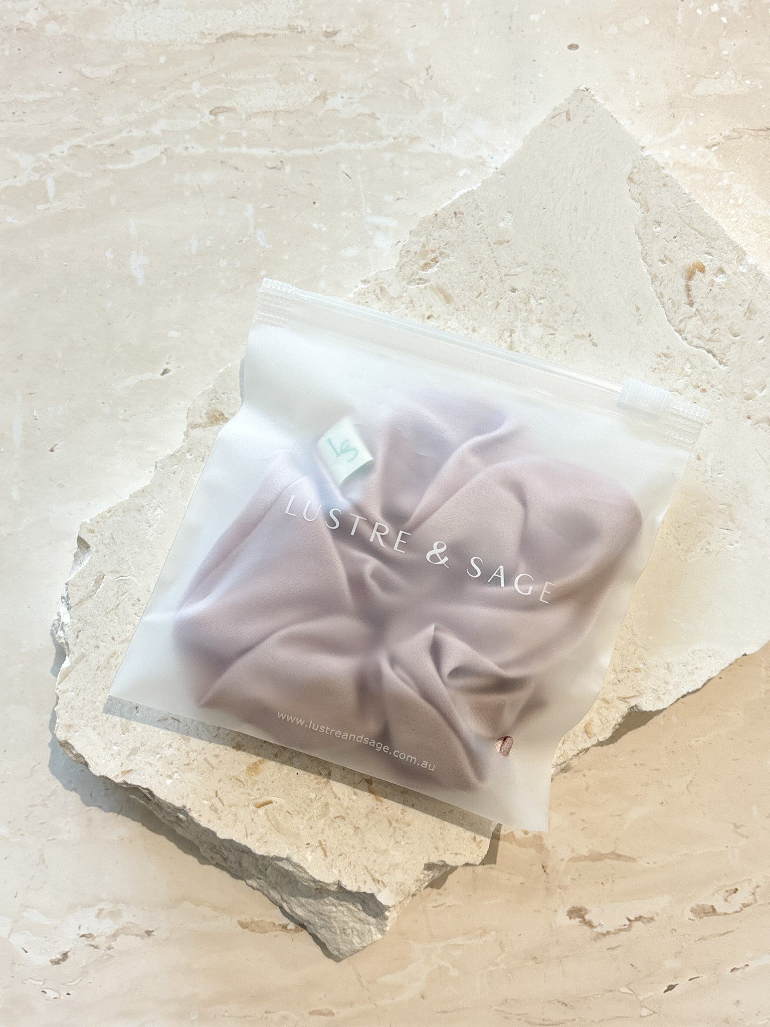 Lustre & Sage Silk Scrunchie in Pink