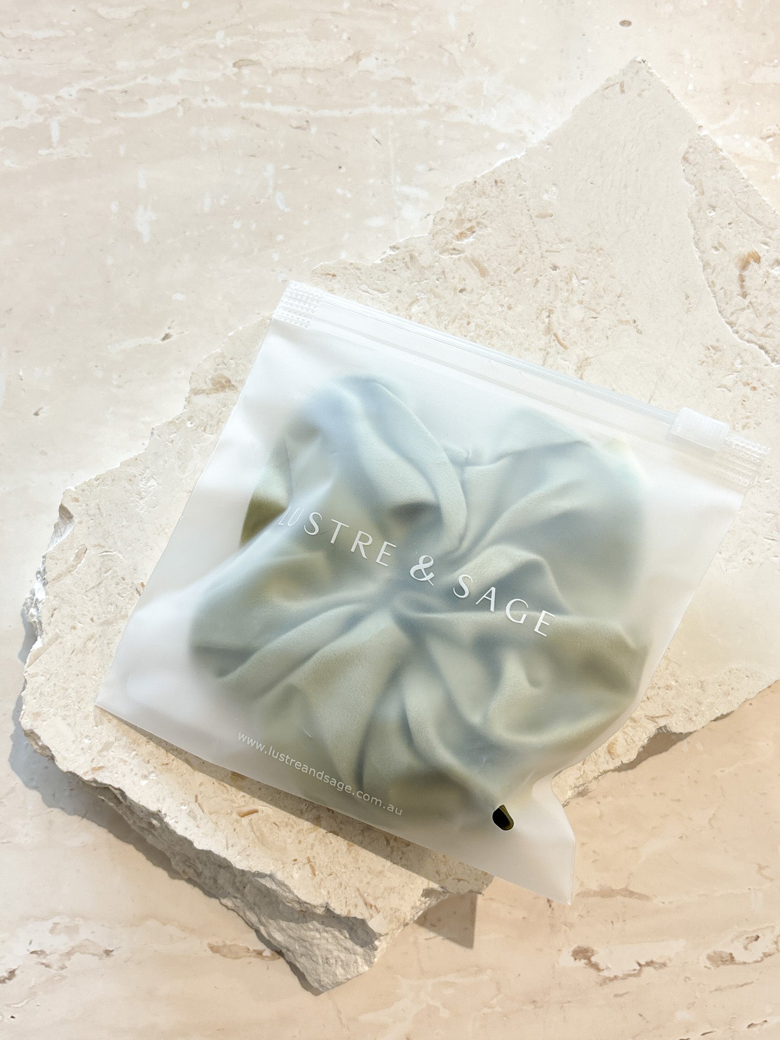 Lustre & Sage Silk Scrunchie in Sage