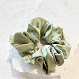 Lustre & Sage Silk Scrunchie in Sage