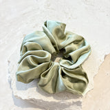 Lustre & Sage Silk Scrunchie in Sage