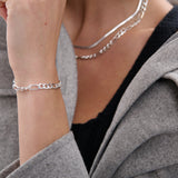 Figaro Chain Silver Plated Bracelet