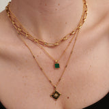 Neysa Stone Charm 18K Gold Plated Necklace