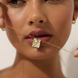 Theta 18K Gold Plated Charm Necklace