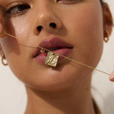 Theta 18K Gold Plated Charm Necklace