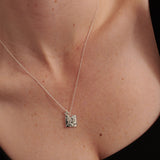 Theta Silver Plated Charm Necklace