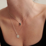Theta Silver Plated Charm Necklace