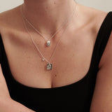 Theta Silver Plated Charm Necklace