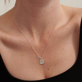 Theta Silver Plated Charm Necklace