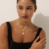 Theta 18K Gold Plated Charm Necklace