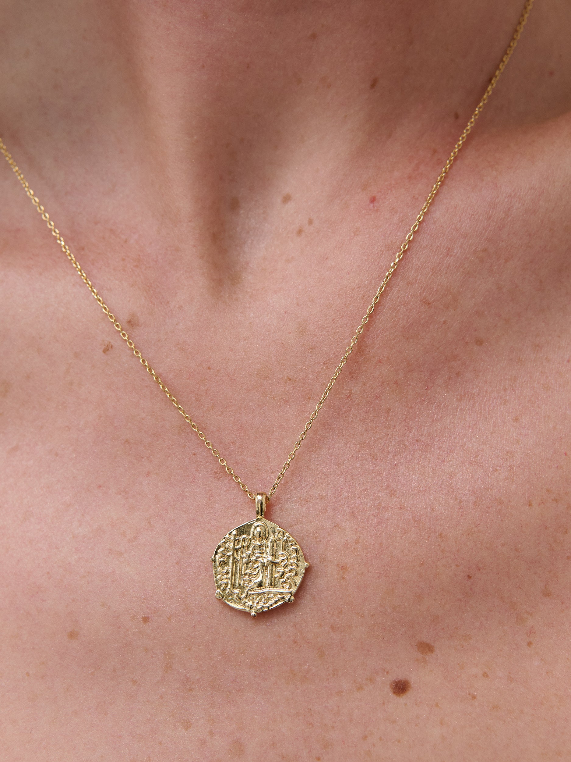 Coin Charm 18K Gold Plated Necklace