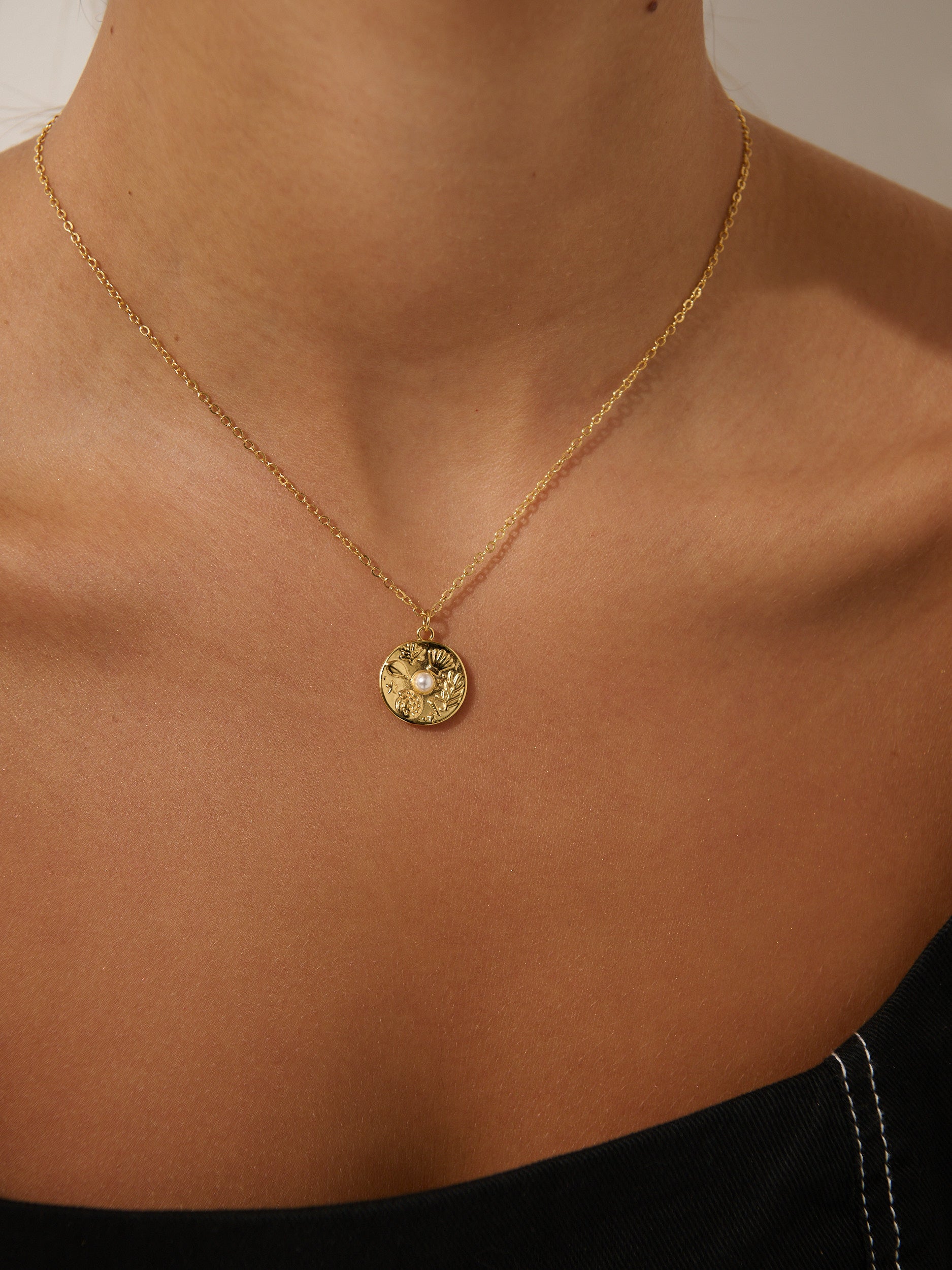 Millia Gold Plated Coin Necklace