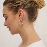 Vanya Sterling Silver Plated Hoop Earrings