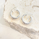 Vanya Sterling Silver Plated Hoop Earrings