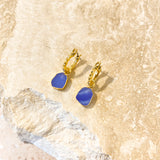 Airin Stone 18K Gold Plated Earrings in Blue