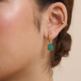 Airin Stone 18K Gold Plated Earrings in Green