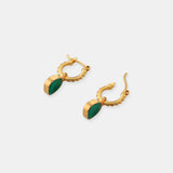 Airin Stone 18K Gold Plated Earrings in Green