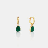 Airin Stone 18K Gold Plated Earrings in Green
