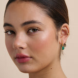 Airin Stone 18K Gold Plated Earrings in Green