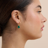 Airin Stone 18K Gold Plated Earrings in Green
