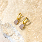 Airin Stone 18K Gold Plated Earrings in Pink