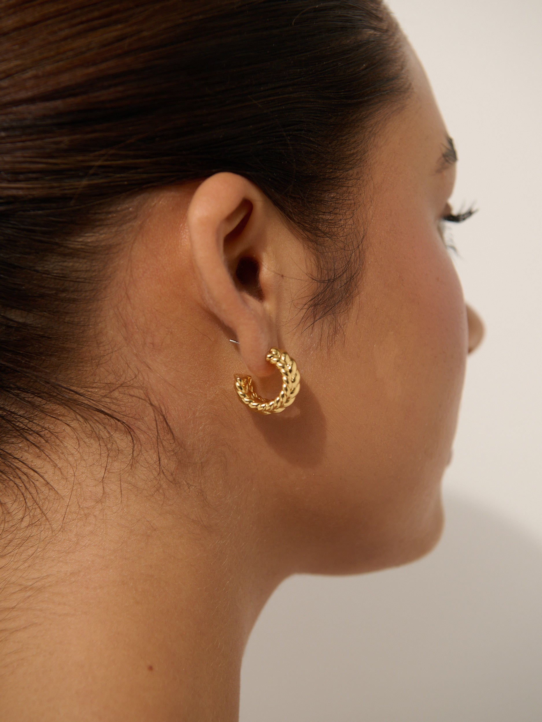 Braided Hoop 18K Gold Plated Earrings