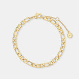 Figaro Chain 18K Gold Plated Bracelet