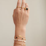 Pearl Beaded 18K Gold Plated Bracelet