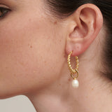 Twist Pearl Drop 18K Gold Plated Earrings