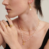 Twist Pearl Drop 18K Gold Plated Earrings