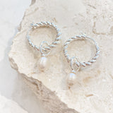 Twist Pearl Drop Silver Plated Earrings